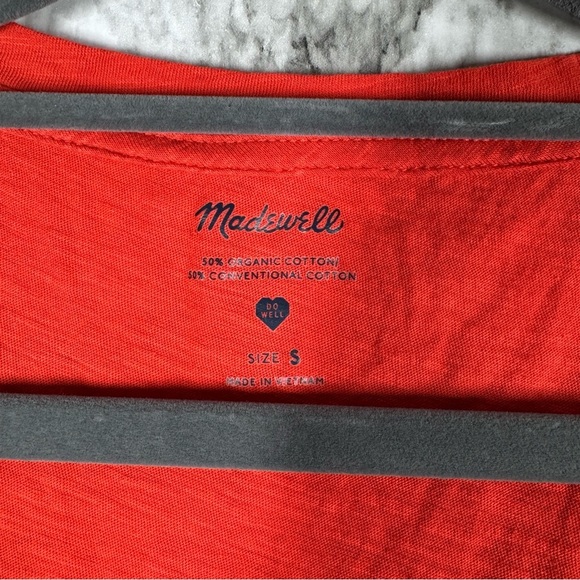 MADEWELL Tank Top Size Small V-Neck Sleeveless Orange 100% Cotton Women’s - Picture 3 of 3